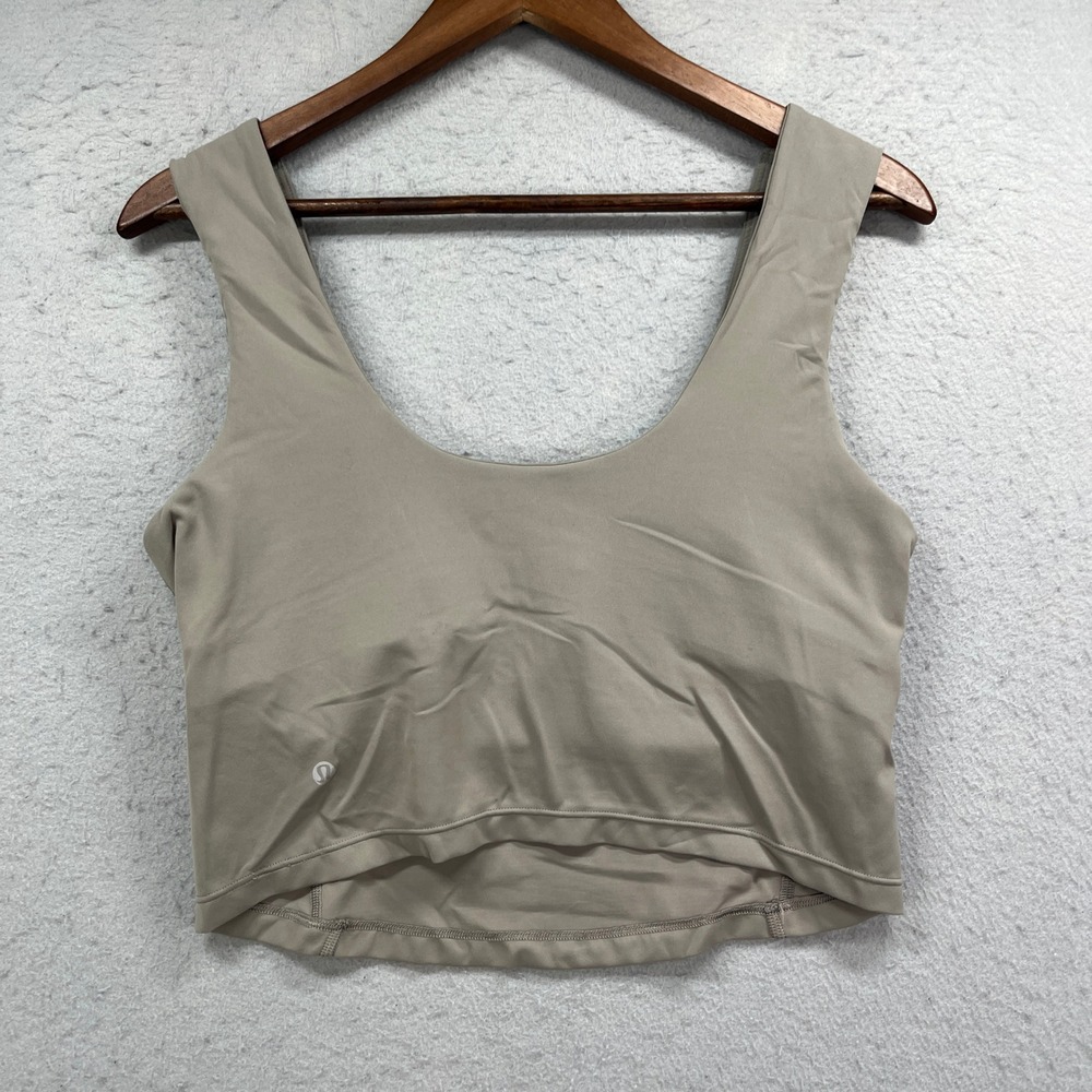 Lululemon Align Tank Top Women 12 Tan Crop Yoga Workout Athleisure Activewear - Picture 2 of 7